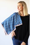 POLKA DOT SCARF - navy cream